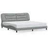 Image de vidaXL Cadre de lit avec tête de lit Gris clair 200x200 cm Tissu