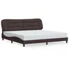 Image de vidaXL Cadre de lit avec tête de lit Marron foncé 200x200 cm Tissu