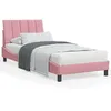 Image de vidaXL Cadre de lit avec tÃªte de lit Rose 80x200 cm Velours