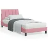 Image de vidaXL Cadre de lit avec tête de lit Rose 90x190 cm Velours