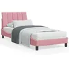 Image de vidaXL Cadre de lit avec tÃªte de lit Rose 90x190 cm Velours