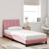 Image de vidaXL Cadre de lit avec tête de lit Rose 90x200 cm Velours