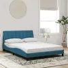 Image de vidaXL Cadre de lit sans matelas bleu 140x190 cm velours