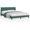 Image de vidaXL Cadre de lit avec tête de lit Vert foncé 160x200 cm Velours