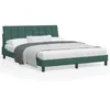 Image de vidaXL Cadre de lit avec tÃªte de lit Vert foncÃ© 160x200 cm Velours