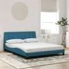 Image de vidaXL Cadre de lit sans matelas bleu 160x200 cm velours