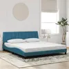 Image de vidaXL Cadre de lit sans matelas bleu 180x200 cm velours