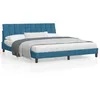 Image de vidaXL Cadre de lit sans matelas bleu 180x200 cm velours
