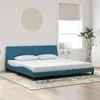 Image de vidaXL Cadre de lit avec tête de lit bleu 200x200 cm velours