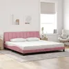 Image de vidaXL Cadre de lit sans matelas rose 200x200 cm velours