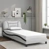 Image de vidaXL Cadre de lit avec tête de lit blanc et noir 80x200cm similicuir