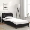 Image de vidaXL Cadre de lit avec tête de lit Noir 90x200 cm Similicuir