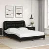 Image de vidaXL Cadre de lit avec tête de lit Noir 140x190 cm Similicuir