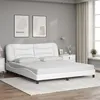 Image de vidaXL Cadre de lit avec tête de lit Blanc 180x200 cm Similicuir