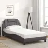Image de vidaXL Cadre de lit sans matelas gris 100x200 cm similicuir