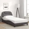 Image de vidaXL Cadre de lit avec tÃªte de lit Gris 100x200 cm Similicuir