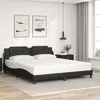 Image de vidaXL Cadre de lit avec tête de lit Noir 180x200 cm Similicuir