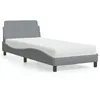Image de vidaXL Lit avec matelas gris clair 90x200 cm tissu