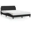 Image de vidaXL Lit avec matelas noir 140x190 cm similicuir