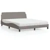 Image de vidaXL Lit avec matelas taupe 160x200 cm tissu
