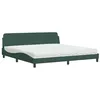Image de vidaXL Lit avec matelas vert foncé 200x200 cm velours3208474