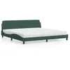 Image de vidaXL Lit avec matelas vert foncÃ© 200x200 cm velours