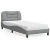 Image de vidaXL Lit avec matelas gris clair 90x190 cm tissu