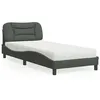 Image de vidaXL Lit avec matelas gris foncé 90x190 cm tissu