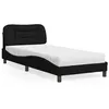 Image de vidaXL Lit avec matelas noir 90x190 cm tissu
