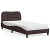 Image de vidaXL Lit avec matelas marron foncÃ© 90x190 cm tissu