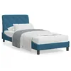 Image de vidaXL Lit avec matelas bleu 90x190 cm velours