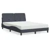 Image de vidaXL Lit avec matelas gris foncé 140x200 cm velours3208659