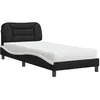 Image de vidaXL Lit avec matelas noir et blanc 80x200 cm similicuir3208687