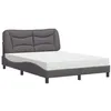 Image de vidaXL Lit avec matelas gris 140x190 cm similicuir3208720