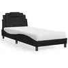 Image de vidaXL Lit avec matelas noir 80x200 cm similicuir