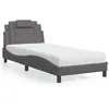 Image de vidaXL Lit avec matelas gris 80x200 cm similicuir