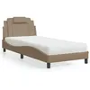 Image de vidaXL Lit avec matelas cappuccino 80x200 cm similicuir
