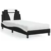 Image de vidaXL Lit avec matelas noir et blanc 80x200 cm similicuir