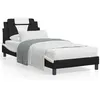 Image de vidaXL Lit avec matelas noir et blanc 80x200 cm similicuir