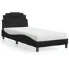 Image de vidaXL Lit avec matelas noir 90x190 cm similicuir