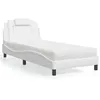 Image de vidaXL Lit avec matelas blanc 90x200 cm similicuir