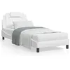 Image de vidaXL Lit avec matelas blanc 90x200 cm similicuir