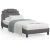 Image de vidaXL Lit avec matelas gris 90x200 cm similicuir