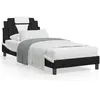 Image de vidaXL Vidaxl Lit Avec Matelas Noir Et Blanc 90x200 Cm Similicuir