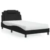 Image de vidaXL Lit avec matelas noir 100x200 cm similicuir