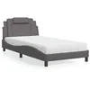 Image de vidaXL Lit avec matelas gris 100x200 cm similicuir