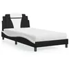 Image de vidaXL Lit avec matelas noir et blanc 100x200 cm similicuir