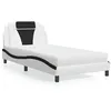 Image de vidaXL Lit avec matelas blanc et noir 100x200 cm similicuir