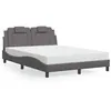 Image de vidaXL Lit avec matelas gris 120x200 cm similicuir