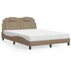 Image de vidaXL Lit avec matelas cappuccino 120x200 cm similicuir